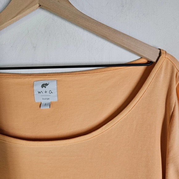 Monica + Andy Organic Long Sleeve Pajama Top L Peach‎ Orange Lounge Tunic Mommy - Picture 2 of 8